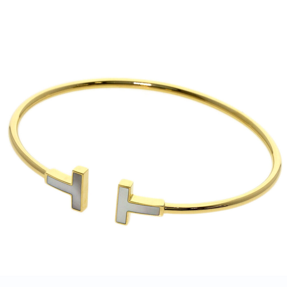 Tiffany & Co. T Wire Shell Bracelet, 18K Yellow Gold, Women's.